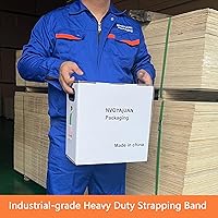 Vista 2 de 5/8 "x.034 x1000ft poliéster (PET) Rollo de flejado de embalaje de paletas de embalaje de plástico de bandas de polietileno Verde 1450lbs