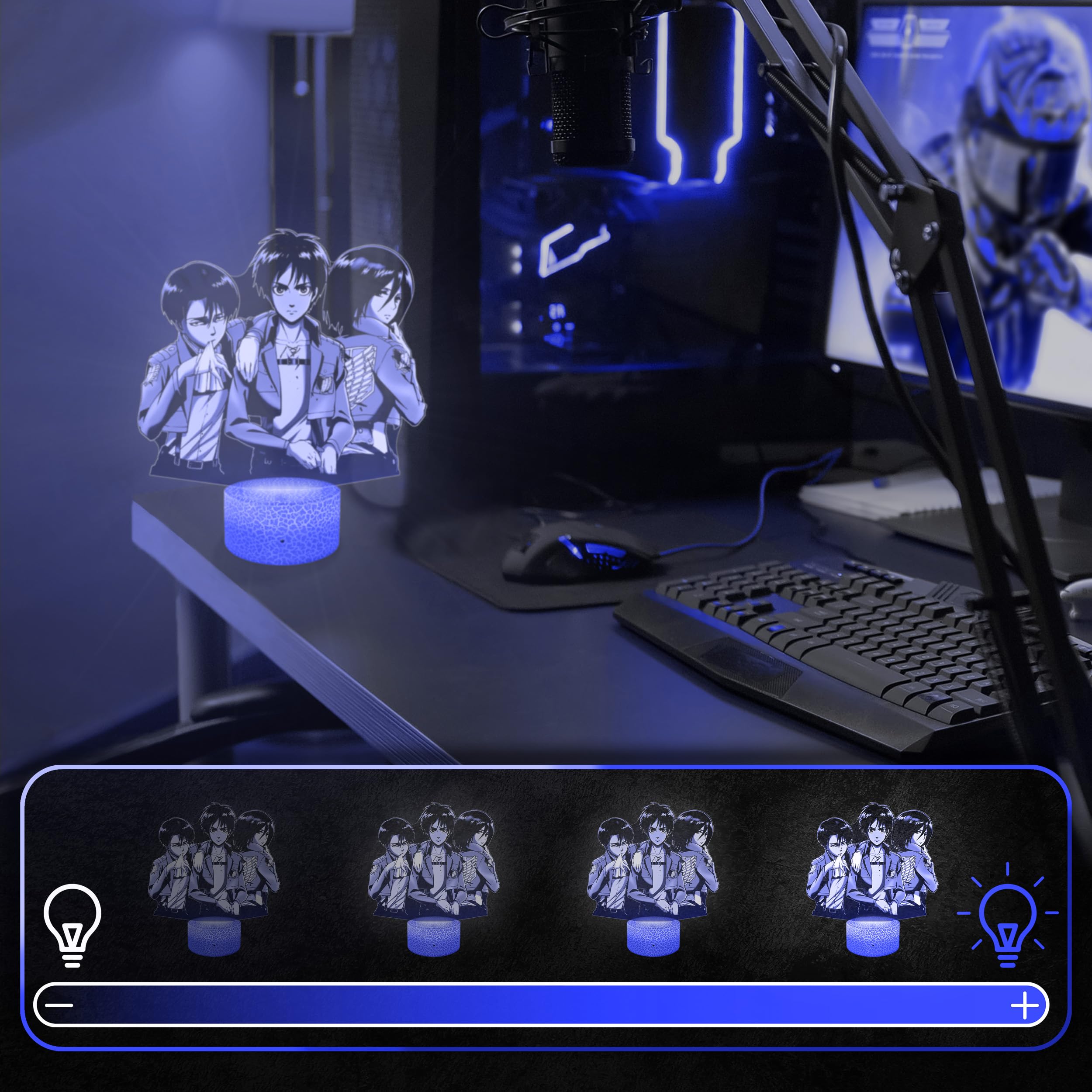 Lámpara LED 3D Genshin Impact Noelle, Lámpara De Ilusión, Lámpara De