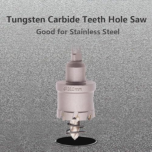 Miniatura 9 de Sierra perforadora de dientes de carburo de tungsteno (cortador de agujeros) LU&MN Heavy Duty para acero inoxidable, 1 pulgada, 1.004 in