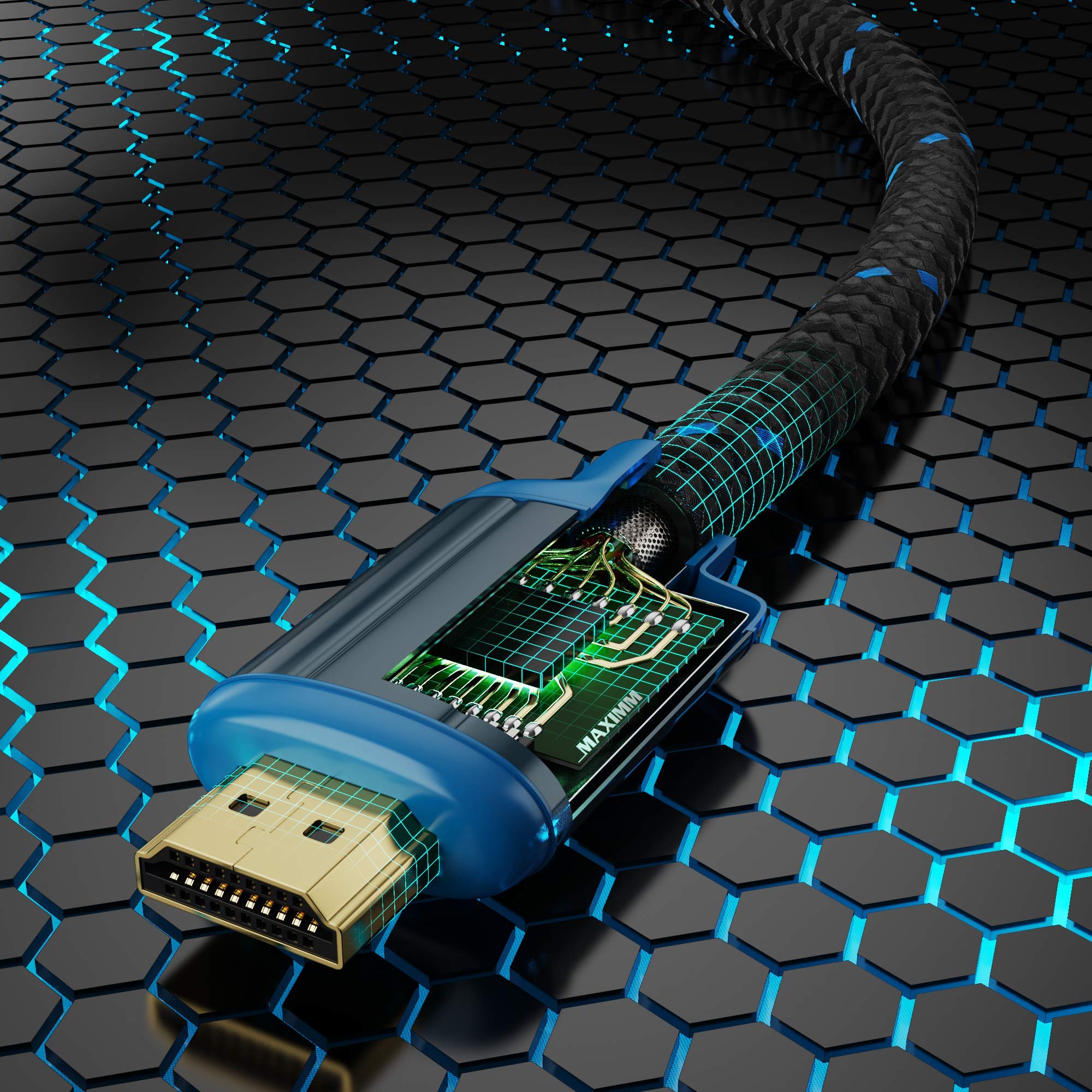 Maximm - Cable HDMI 2.0 4K de alta velocidad (incluye pinzas de cable, bridas y adaptador de ángulo recto) disponible en varios tamaños y paquetes