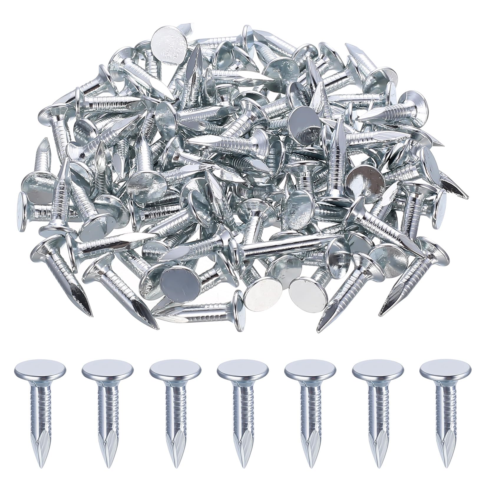 100 Pcs Clout Nails 20mm, Shed Roof Roofing Felt Nails Tacks, Large Head Alloy Steel Roofing Felt Pins for Securing Outdoor Woodwork Fence Construction Roof Tiles Shed Felt Roofing Nails