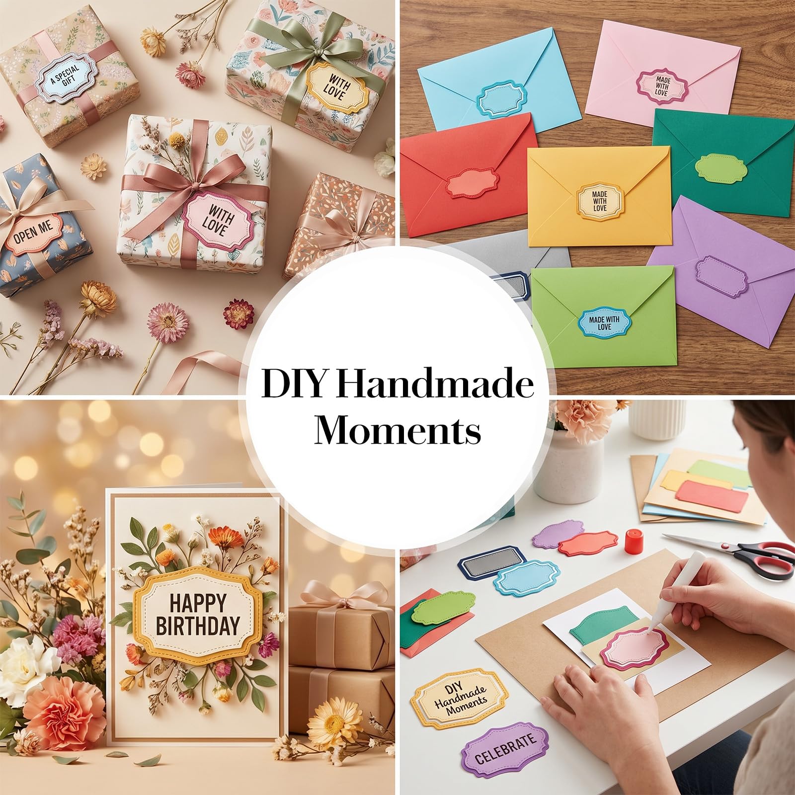 Metall-Stanzschablonen Set 8 Teile, Rechteck Etikettenrahmen Prägeschablone, Klein Stanzschablonen für DIY Album, Kartenherstellung Und Scrapbooking, Kreative Papierprojekte & DIY-Geschenke