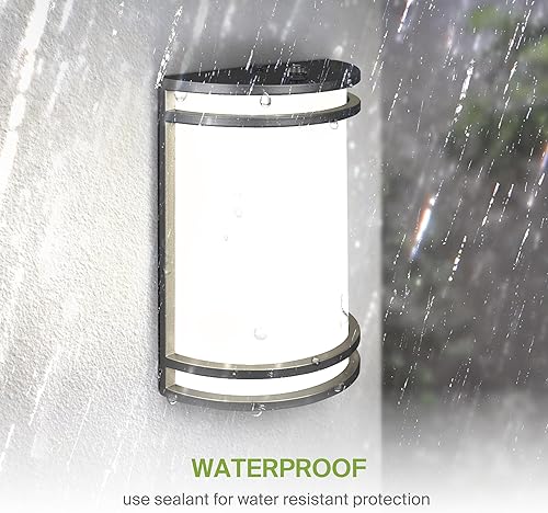 Miniatura 8 de ASD Lámpara LED de montaje en pared para exteriores de 10 pulgadas del atardecer al amanecer, negro mate, iluminación moderna de pared con