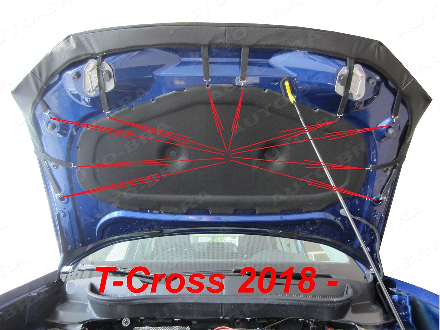 AB3-00433 CAR Hood Bra Compatible with VW Volkswagen T-Cross Since 2018 Front End Nose Mask Bonnet Bra STONEGUARD Protector Tuning