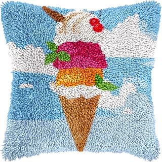 Latch Hook Pillow Kit Ice Cream 43x43cm-1