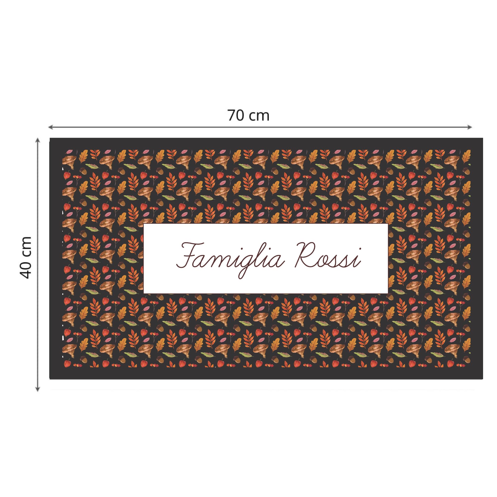 IDEA INDEPENDENT - Hello, Autumn Breeze - Paillasson personnalisé en caoutchouc recyclé Paillasson d'extérieur et intérieur idée cadeau pour la maison 40 x 70 cm 100 % fabriqué en Italie