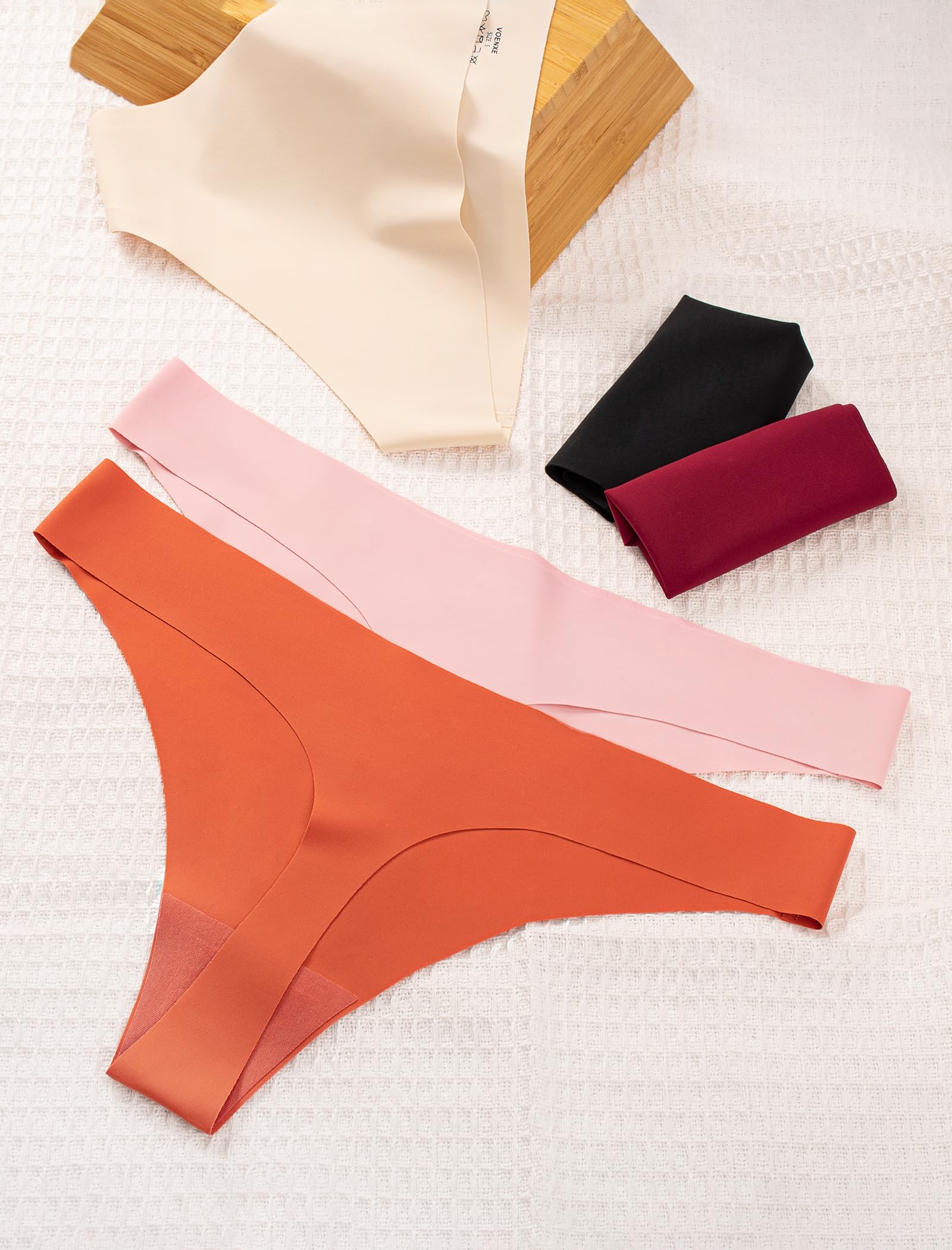 VOENXE Tangas Mujer Pack,Sin Costuras Bragas Mujer,Invisible Braguitas LenceríA BrasileñAs,Microfibra Ropa Interior,Women Underwear Seamless,Deportivos Thong CóModos Sexy Laser Panties,Paquete De 5