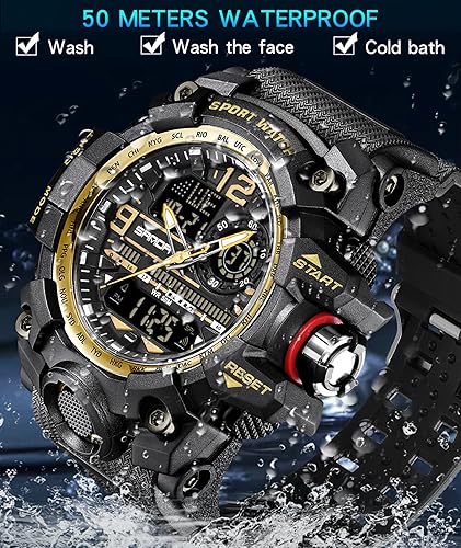 Miniatura 4 de Reloj militar deportivo para hombre, reloj táctico impermeable, reloj digital para exteriores, reloj con alarma de cara grande, cronómetro, reloj