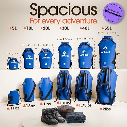 Miniatura 2 de Earth Pak - Bolsa seca impermeable, mochila enrollable mantiene el equipo seco para kayak con funda impermeable para teléfono