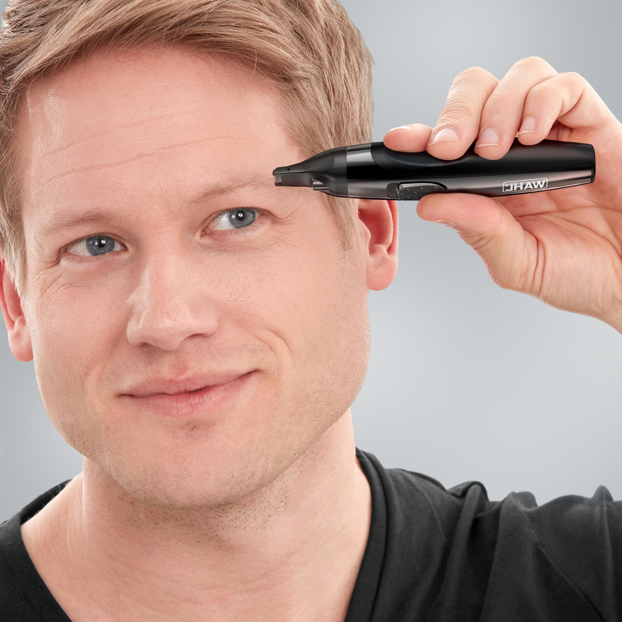 WAHL 2 in 1 Detail Trimmer, trimmer orecchie, trimmer naso e viso, alimentato a batteria, testine lavabili, impugnatura confortevole, custodia da viaggio, testine lavabili a lunga durata