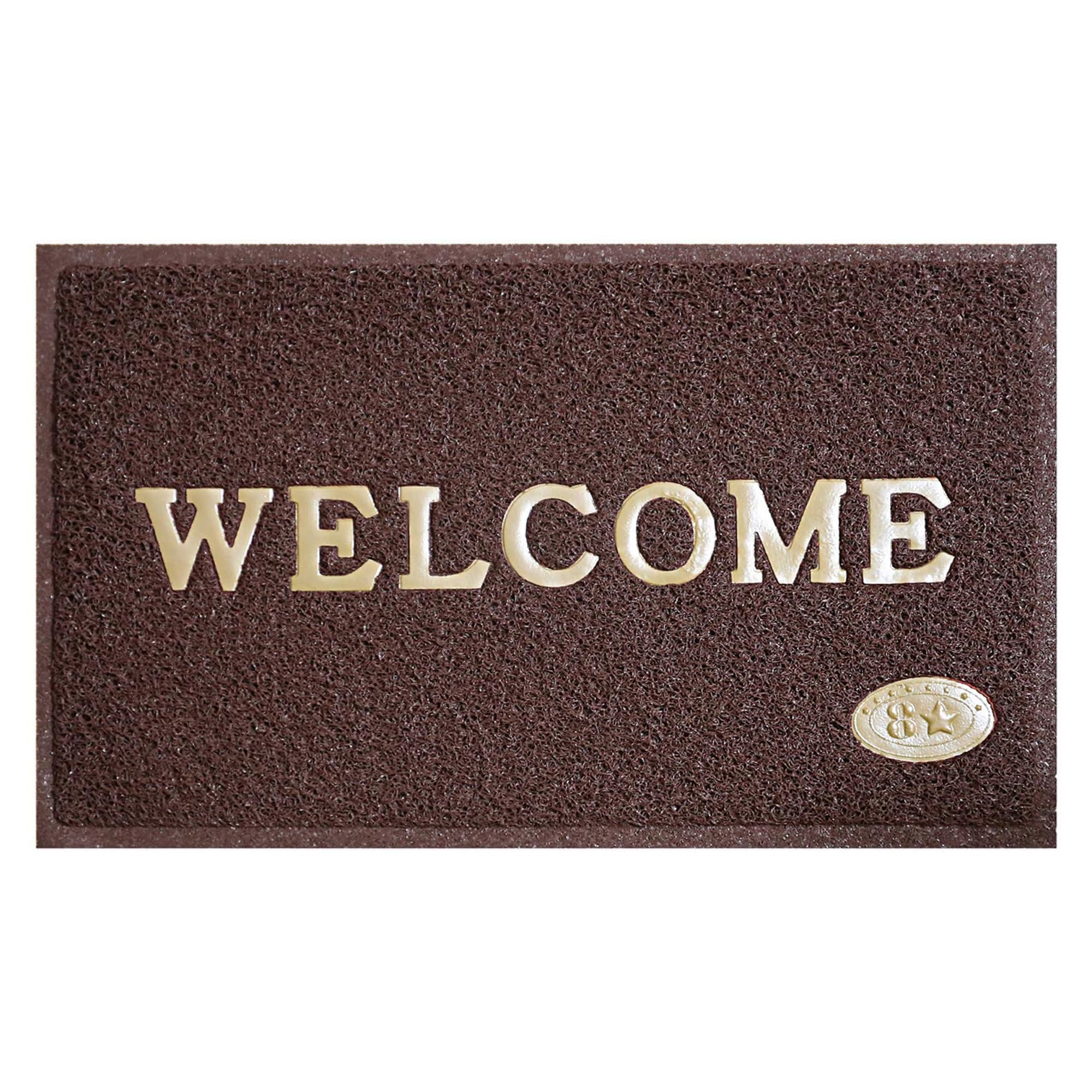 Kuber Industries Welcome Mats for Door Entrance | Door Mats for Office | Foot Mats for Home | Anti Slip Rubber Floor Mat | Large | Wine 1