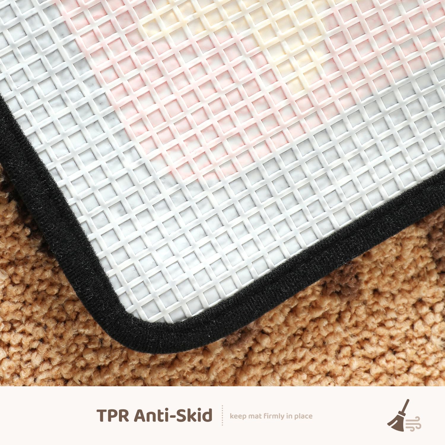 Molesun Cute Dog Bath Rug, Bathroom Mat Non-Slip Soft Shower Rug Funny Plush Microfiber Water Absorbent Shaggy Floor Mats for Kids Room, Bedroom, Kitchen (Dog, 16 x 16)