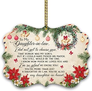 Hyturtle Daughter in Law Christmas Ornament 2025 Tree Decoration Gifts from Mom Dad, Inspirational Xmas Gift Ideas for Her Girls, Daughter-in-Law Holiday Decor for Christmas Tree Aluminum Ornament