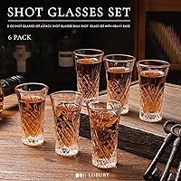 Vista 3 de Paquete de 6 vasos de chupito a granel con base pesada de 2 onzas pequeñas vasos de chupito para vodka, whisky, tequila, expreso, juego de licor
