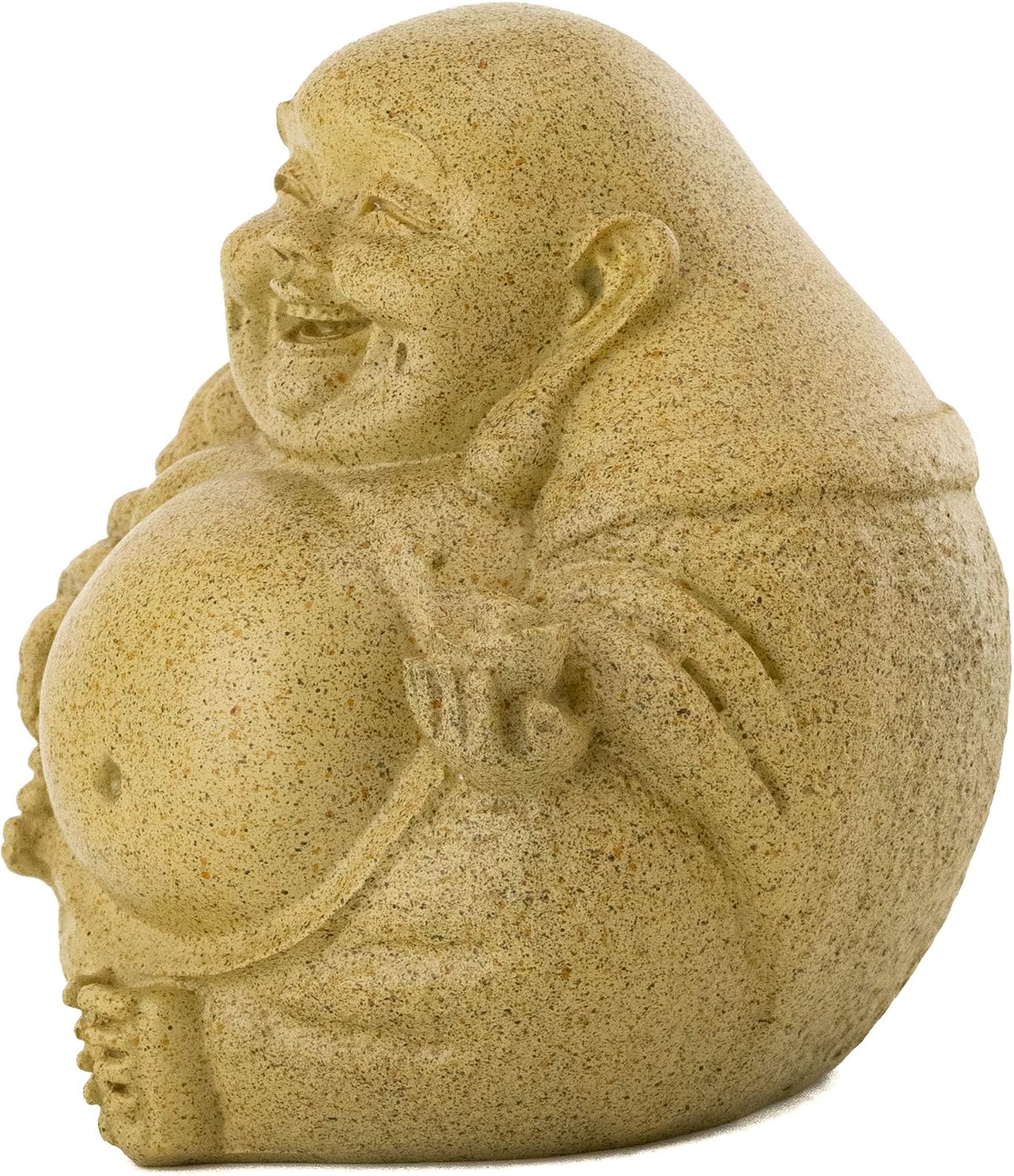 Top Collection Mini Happy Buddha Laughing Statue - Hand Painted Essence of Joy Big Belly Buddha in Sandstone Finish - 3.25Inch Collectible East Asian New Age Lucky Buddha Figurine