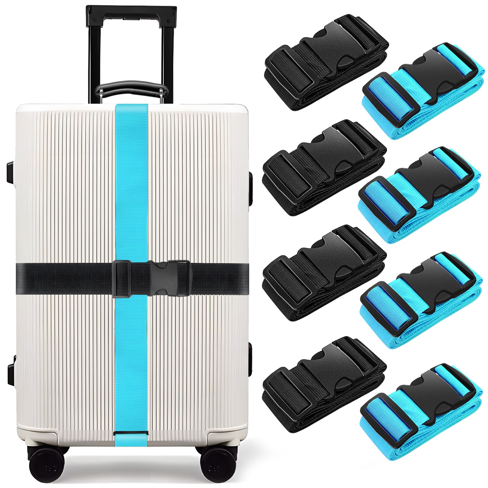 BILIONE Luggage Straps for Suitcases,79" Long Adjustable Luggage Belts
