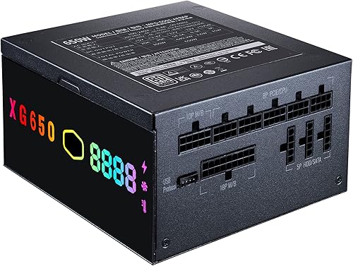 Miniatura 9 de Cooler Master XG650 Plus Platinum ARGB totalmente modular, 650W, panel de visualización de información incorporado, ventilador silencioso ARGB 5.315