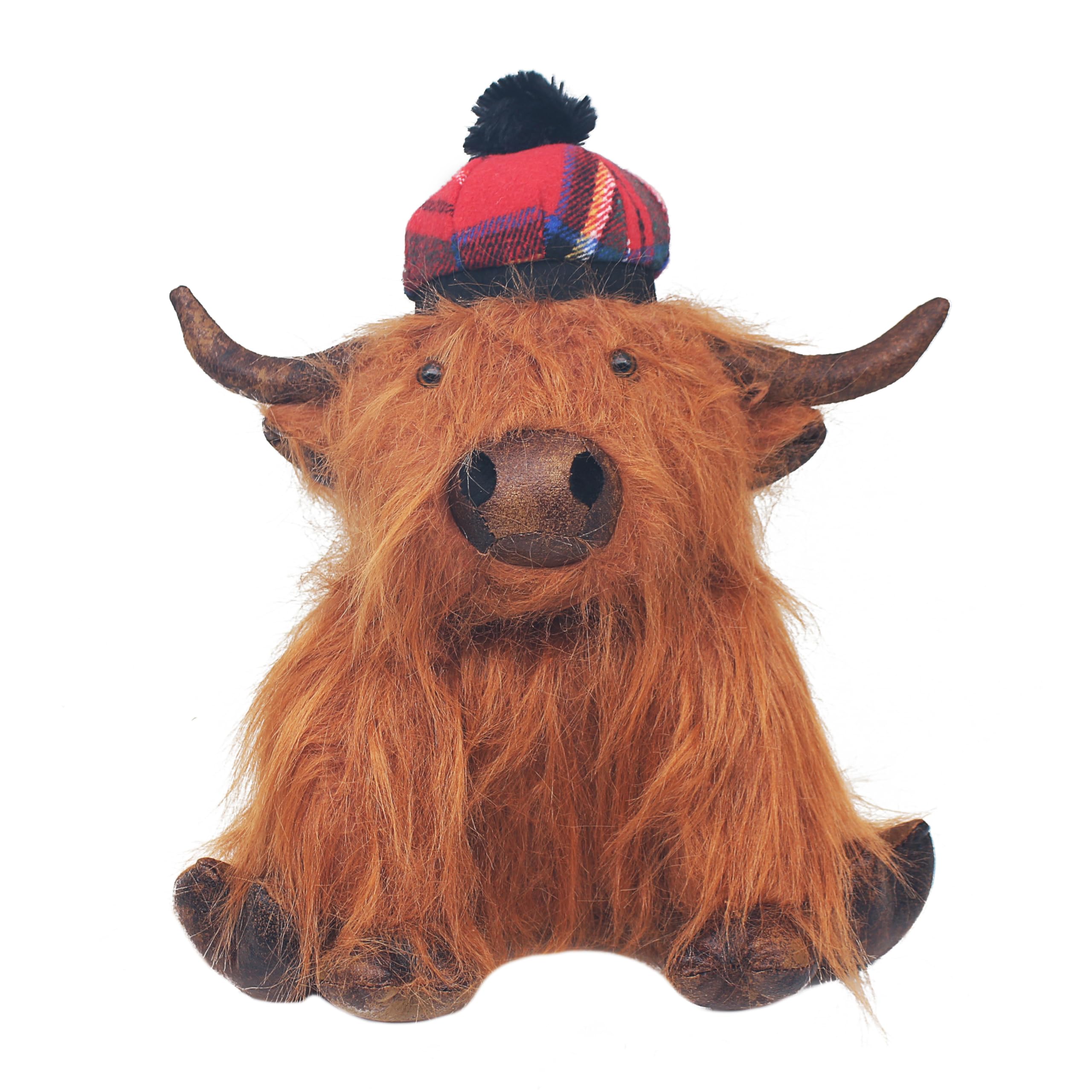 Highland Cow - Fermaporta con cappello scozzese