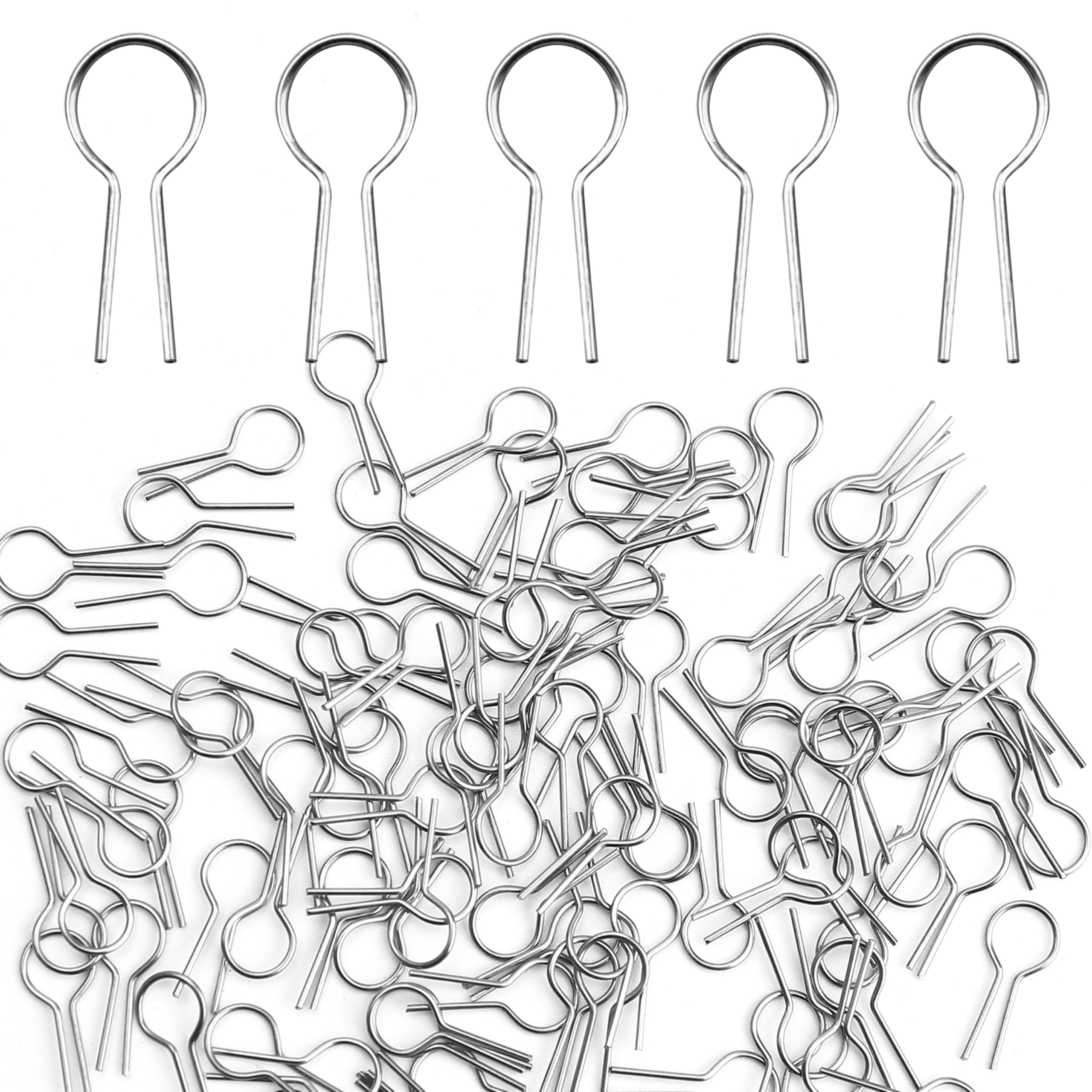 100PCS R-Shaped Hanging Burning Needle for Kiln, Glass Fusing & Ceramic: High Fire Temperature Resistance - Jump Ring Nichrome Hooks for Hobbyists to Make DIY Pendant Ornament Wires (0.55x1.2cm)