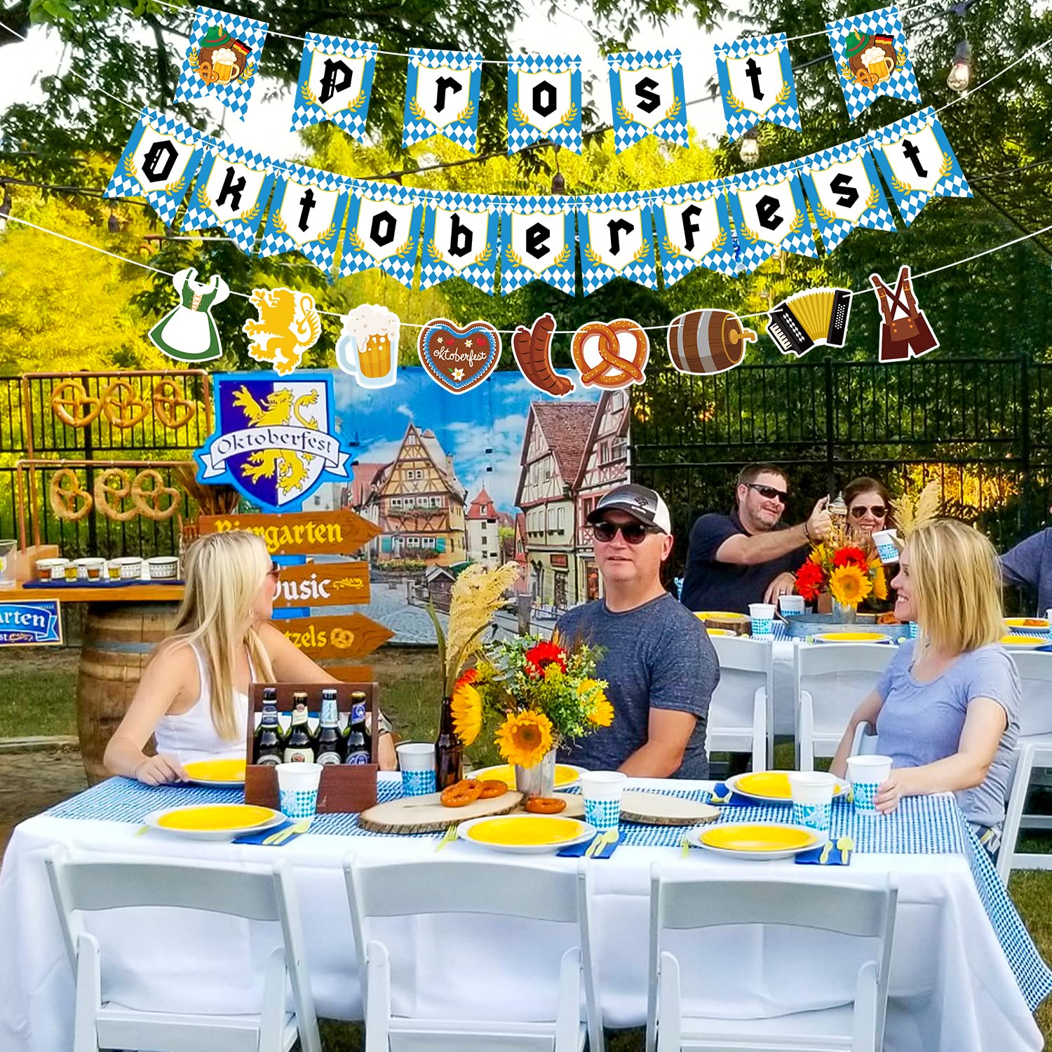 Oktoberfest Photo Door Banner - 6x3 Ft Backdrop With Cutouts For Couple Photos, Bavarian Party Decor - View #6