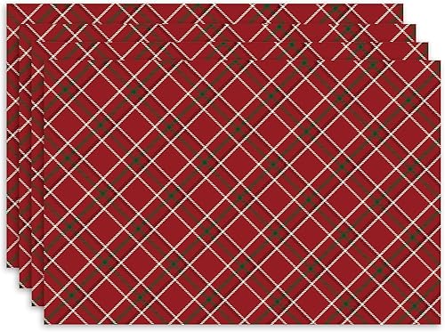 Miniatura 9 de Juego de 4 manteles individuales impermeables con diseño de amapola, hongos y luna, manteles individuales vintage, lavables para cocina, exteriores,