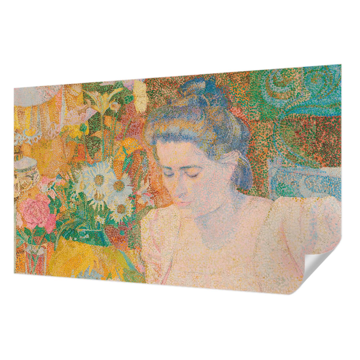 Papier peint photo portrait floral pour une chambre cocooning et élégante