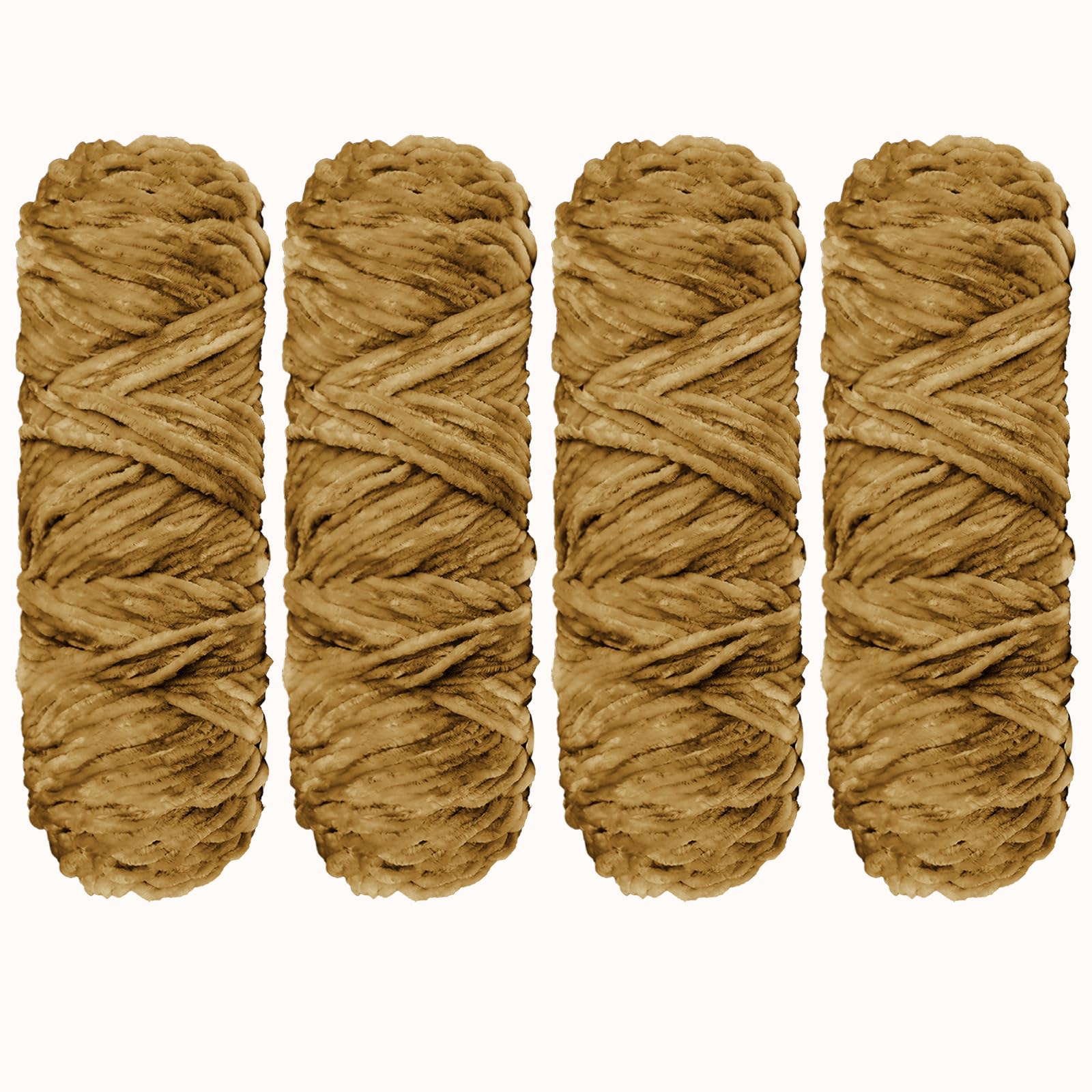 Crochet Yarn Chunky Yarn for Crochet Chunky Wool for Knitting 100g Balls x 6 Chenille Yarn Wool for Crochet Kits for Beginners Adults for Handmade Crafts Hats Blankets Scarves(White-6pcs-600g)