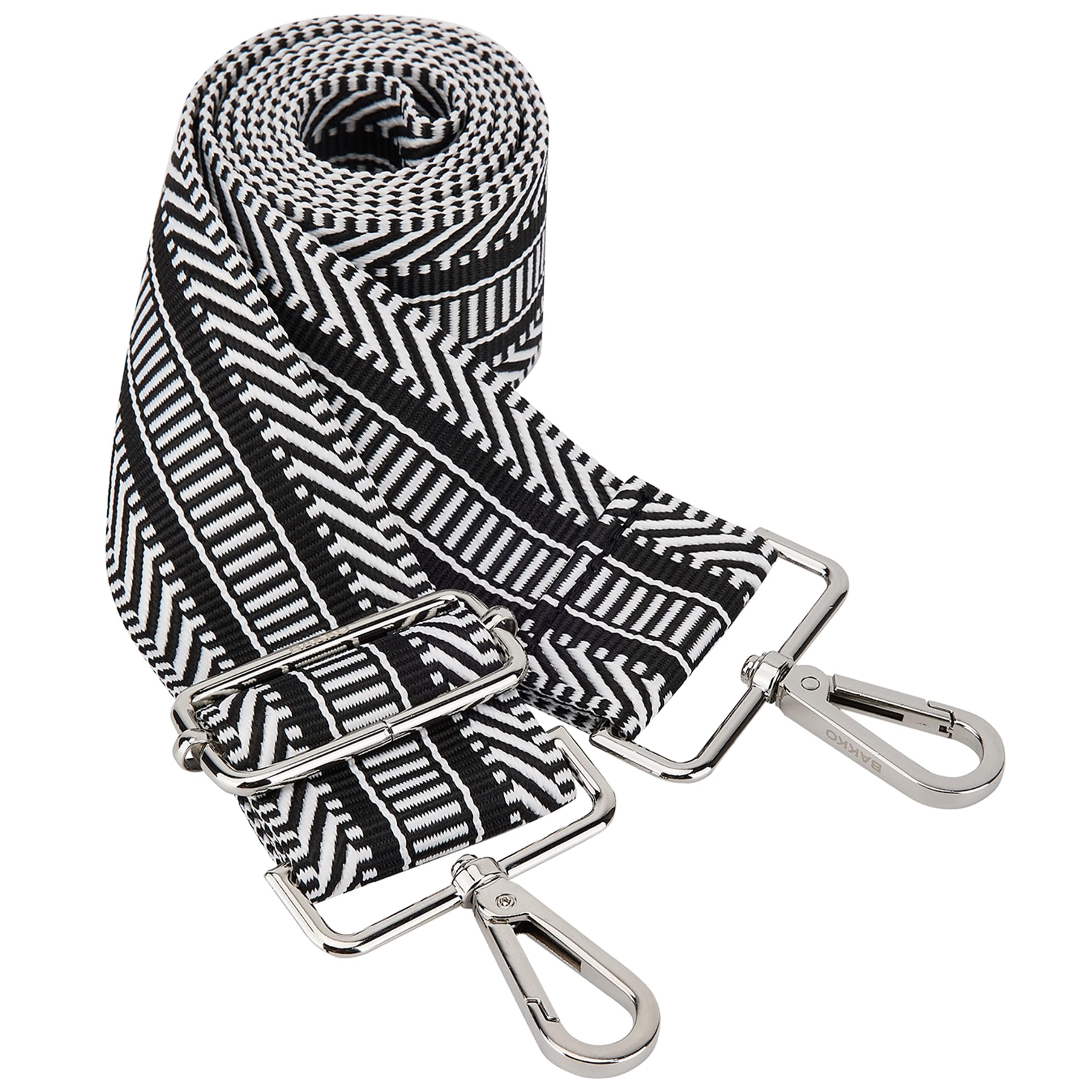 BAKKO 2" Wide Bag Shoulder Strap Replacement for Crossbody Handbags Purses Messenger Duffel Bags -Silver Metal Hardware