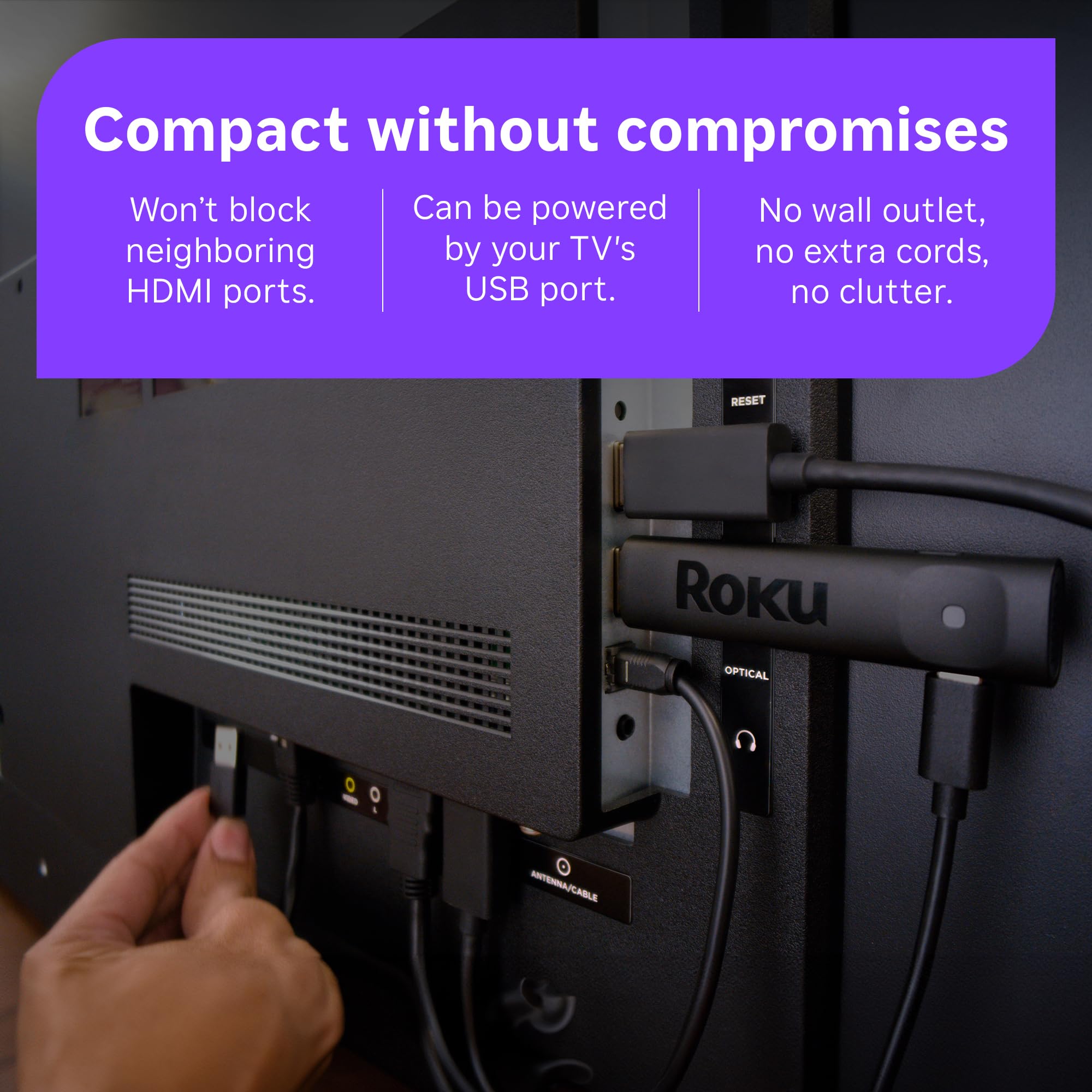 Roku Streaming Stick Plus 2025 - 4K & HDR Roku Streaming Device for TV with Voice Remote - Free & Live TV