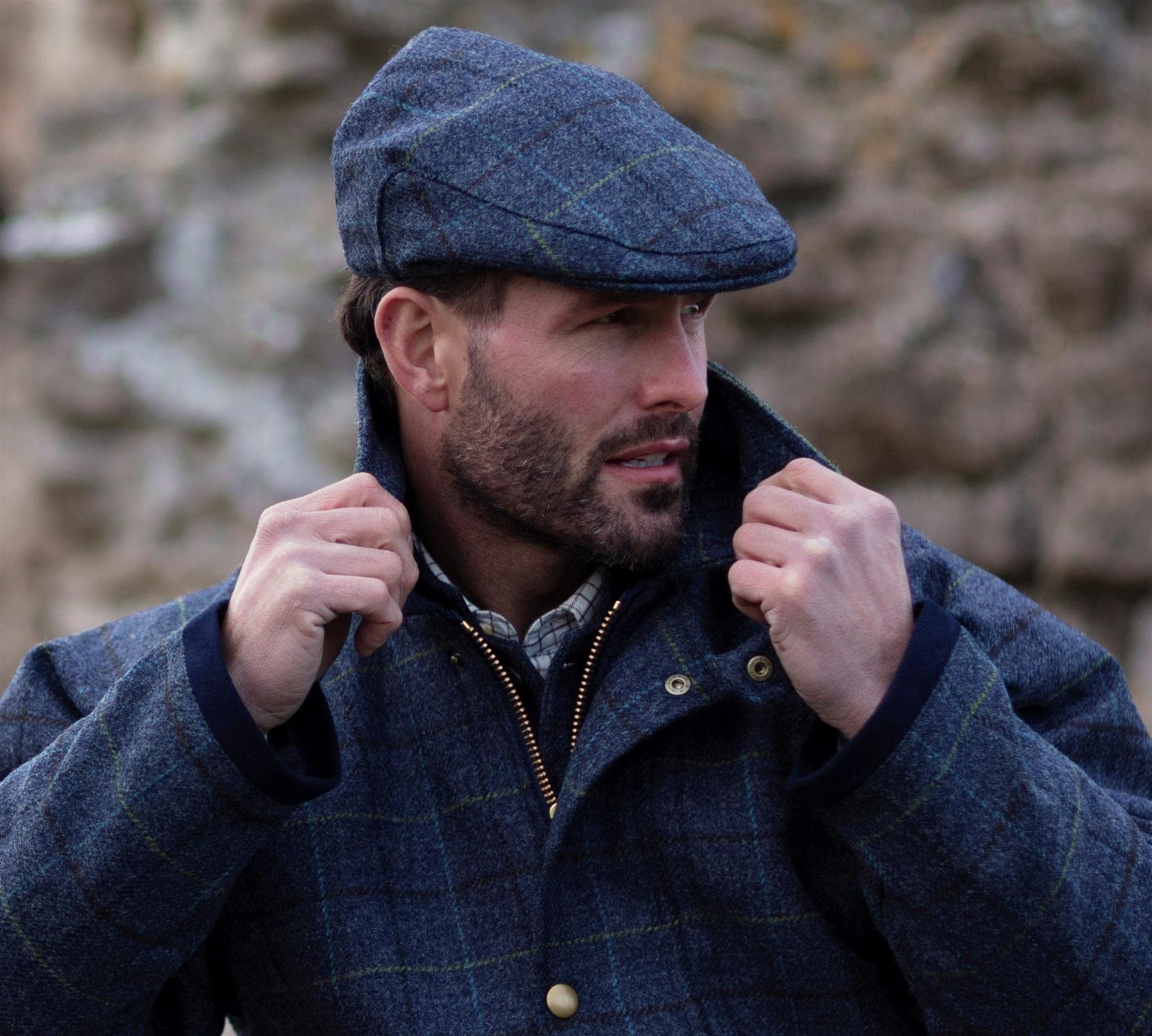 WALKER AND HAWKES - Abraham Moon Tweed Alfred Flat Cap - Royal Navy - Small (57cm) - Image 2