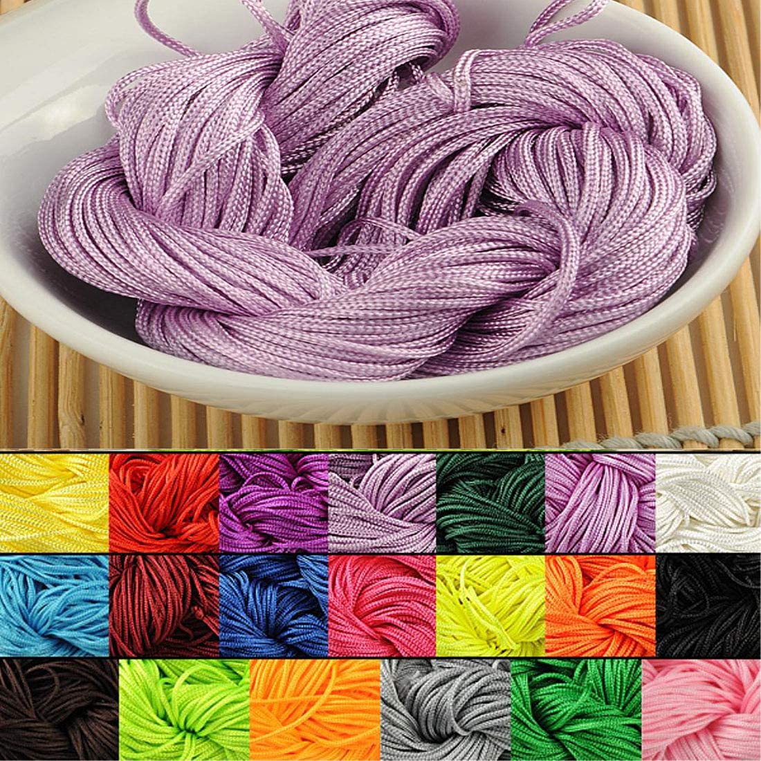 Diy Crafts 14058 Cord Nylon Kumihimo Shamballa for Diy Chinese Knot Bracelet Necklace Jewelry Shade # 04, Pack of 200, Yards, Shade No # 4 (Multicolor)