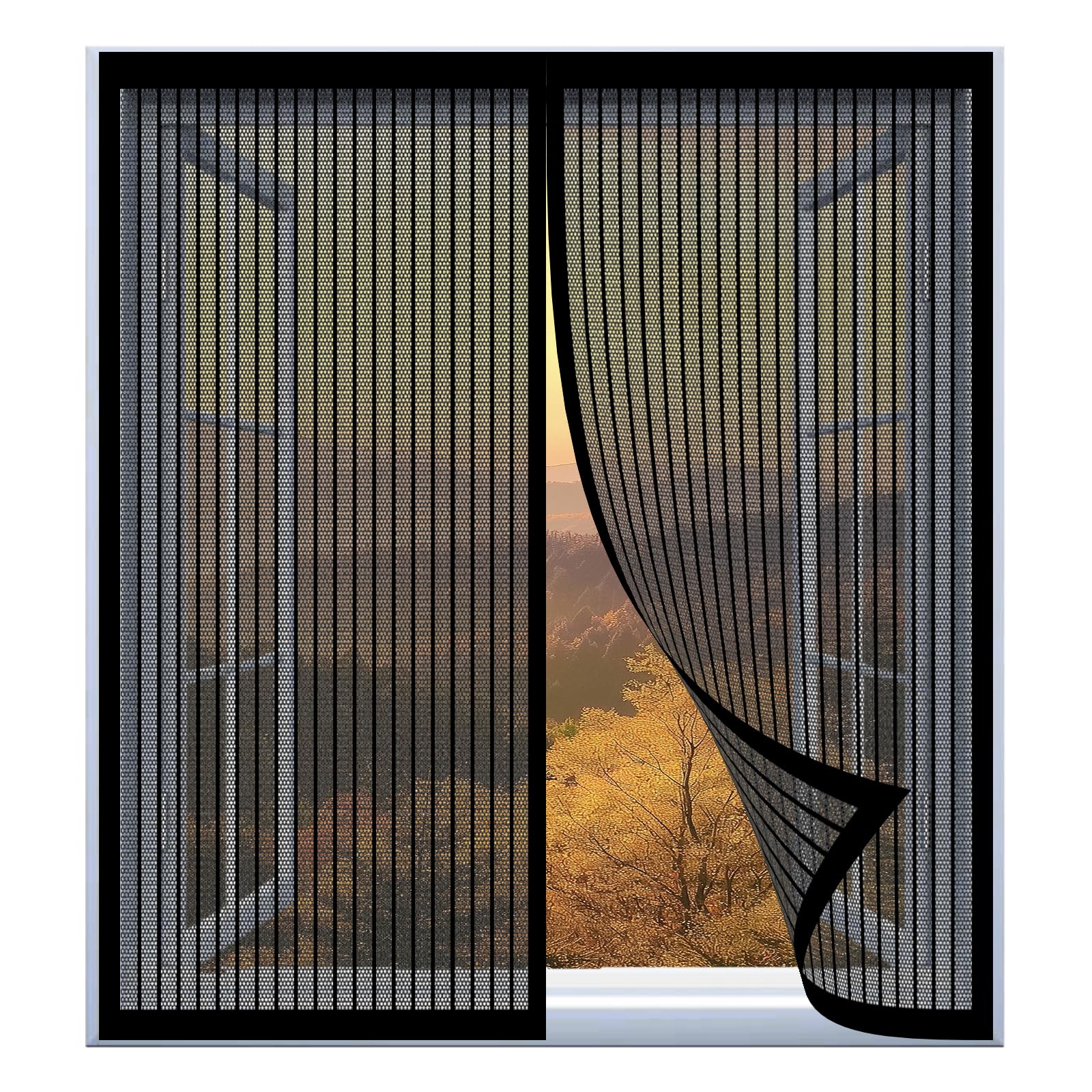 Yuanwan Black Magnetic Fly Screen Window 85 X 95 Cm Easy Installation No Drilling Or Screwing Transparent Insect Screen Mosquito Bug Protection For Windows Nets To Keep Bugs Out,
