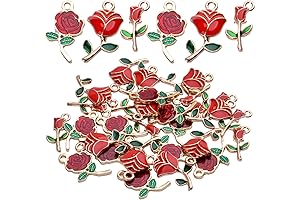 Aylifu Enamel Rose Flower Charm Pendant: A Tapestry of Enchantment Woven in Precious Metal