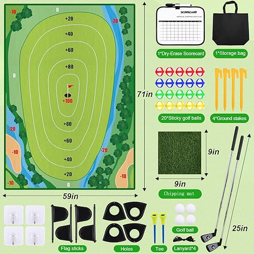 Miniatura 5 de Juego de Chip de Golf, Set de Golf de 50 piezas para Niños, Juegos de Golf de Interior y Exterior para Niños y Adultos, Diversión Familiar Set de