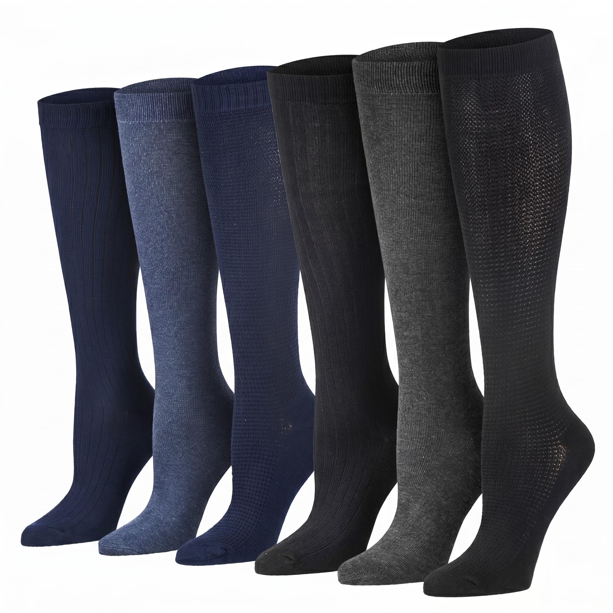 Tipi Toe Women’s Knee High Socks 6 Pack – Colorful Funky Patterned Long Socks, Soft &amp; Comfortable Everyday Wear