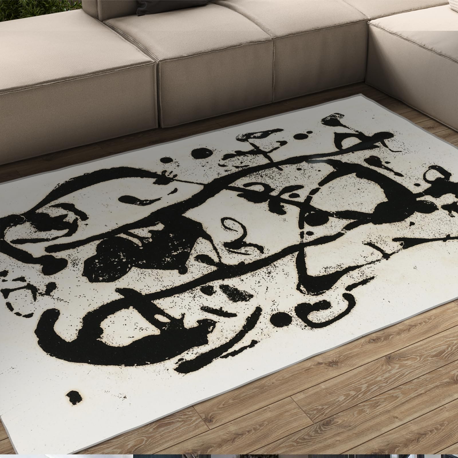 Tapis de galerie abstraite 120x180cm avec support en caoutchouc antidérapant pour le sol