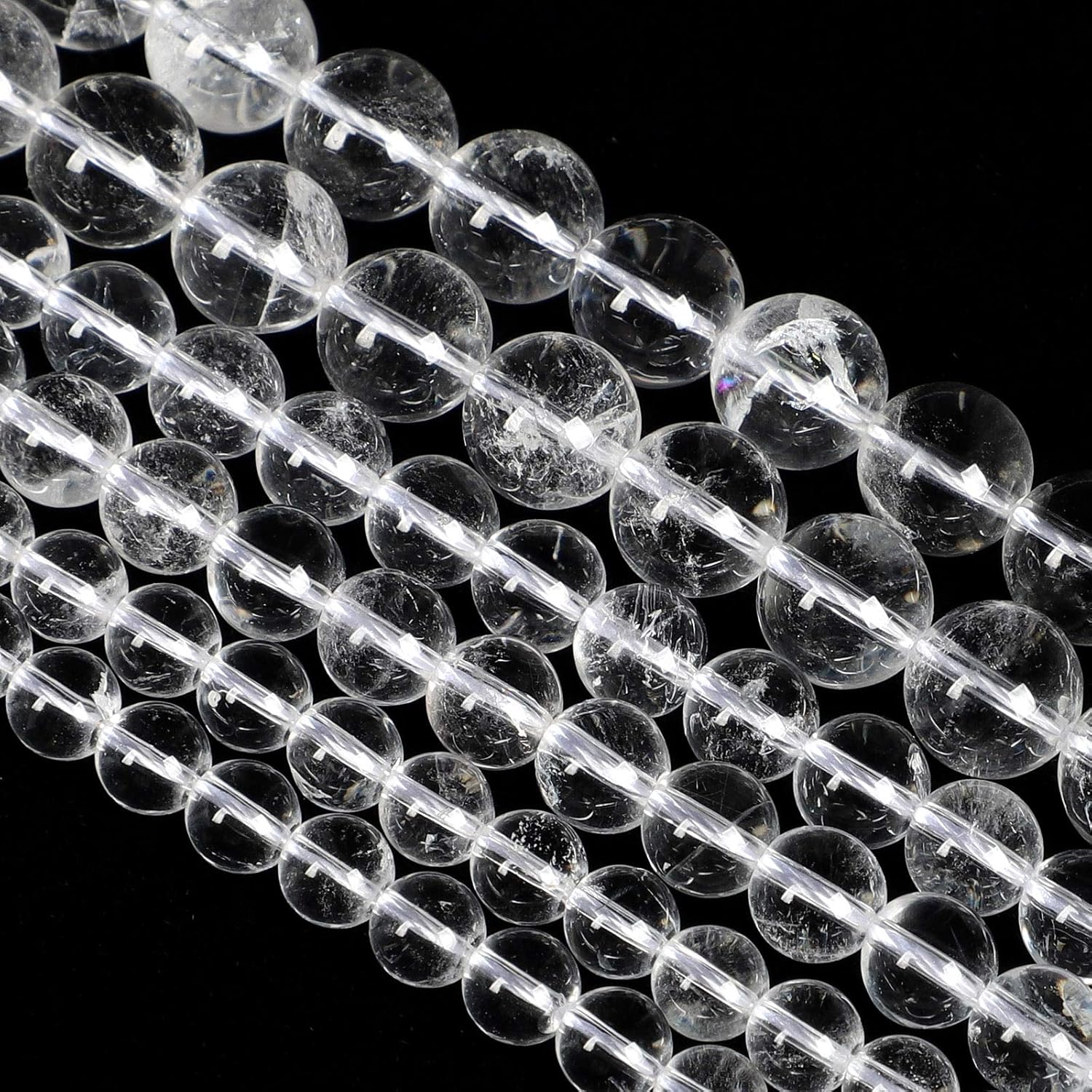 45pcs 8mm White Crystal Quartz Gemstones,Natural Stone Beads for Jewelry Making (Bracelet,Necklace, Earrings), Energy Stone Healing Power-Enjoy DIY Making White Crystal Quartz 8mm