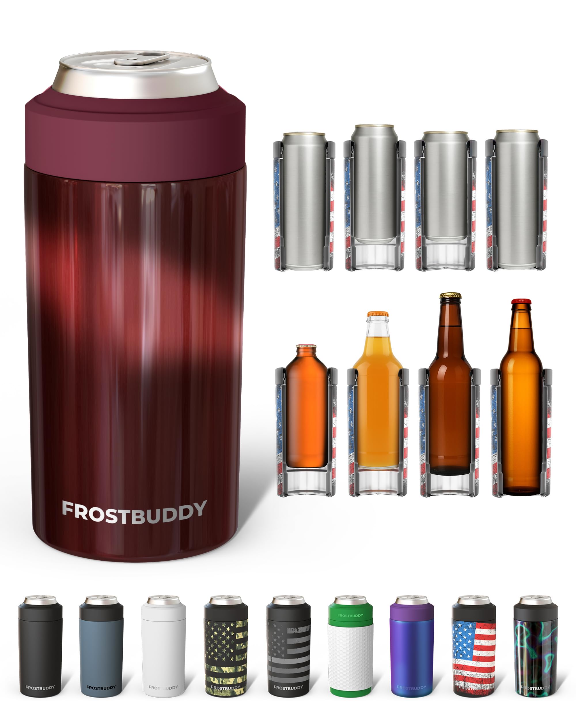 Frost Buddy Universal Can Cooler, Stainless Steel Can Insulator, Cinnamon