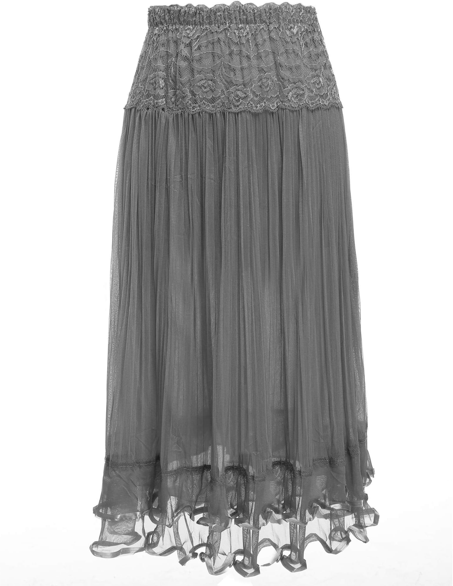 Eshion® Women's Vintage Pleated Long Chiffon Maxi Boho Beach Skirt Dress