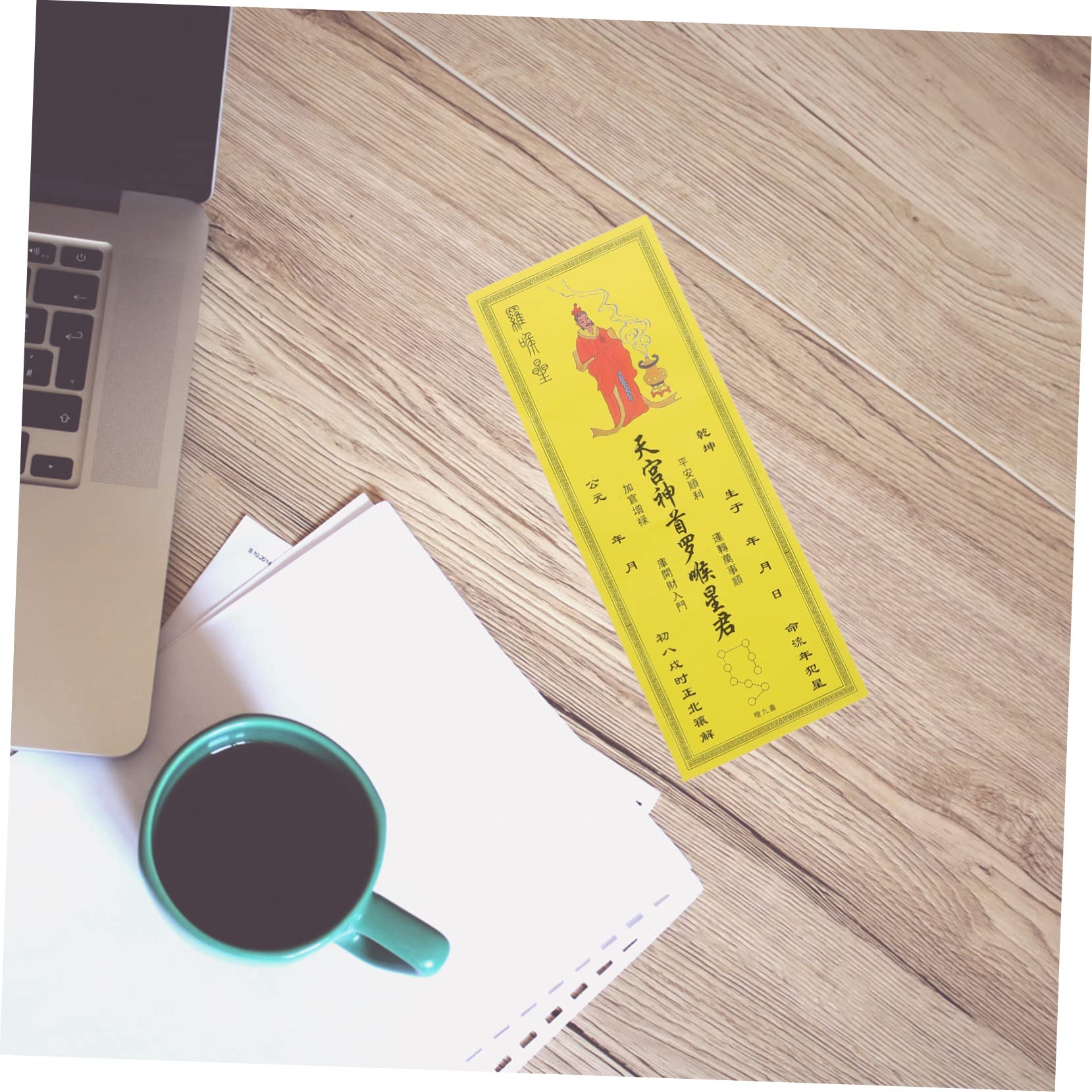 TEHAUX Feng Shui Decoration 9pcs Chinese Amulet Cards Tai Sui Protection Chinese Style Home Office Car Decor