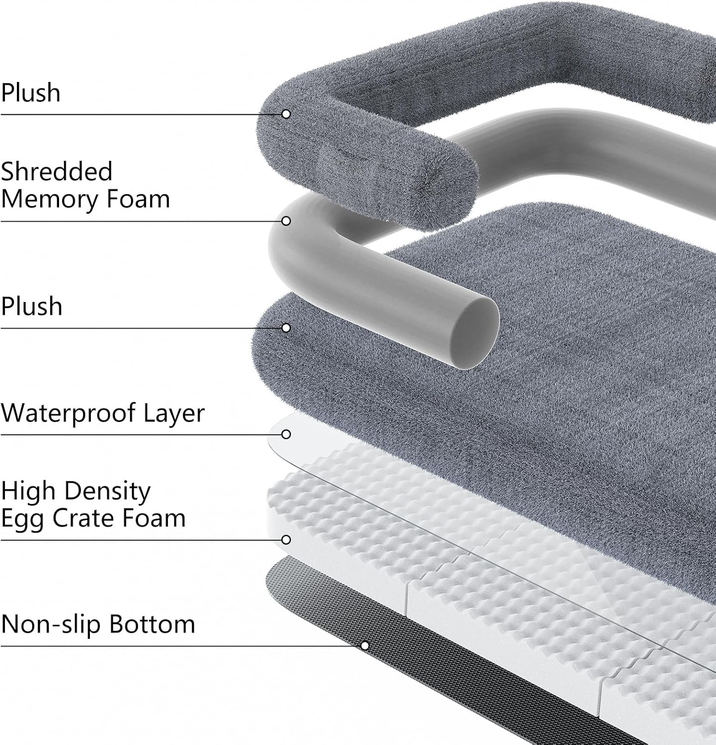 ondware Foldable Human Dog Sofa Bed, 73x42x10 in Plush Pet Bed with Egg Foam Mattress, Portable Dog Bed for Adults, Camping Indoor Use Short-pile