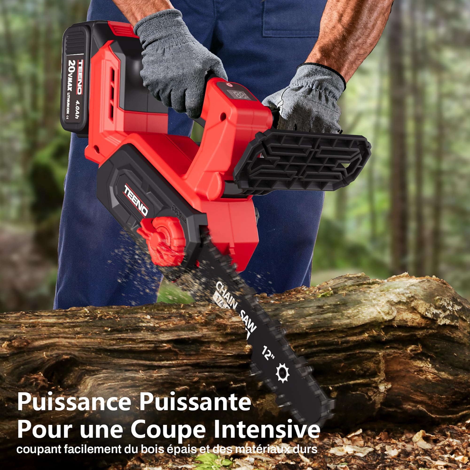 Tronçonneuse à Batterie 12 Pouces sans Fil Moteur Brushless 1200W