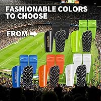 Vista 6 de Espinilleras de fútbol para niños, jóvenes y adultos - Almohadillas y mangas con bolsillo insertado optimizado para niños, niñas, hombres y mujeres