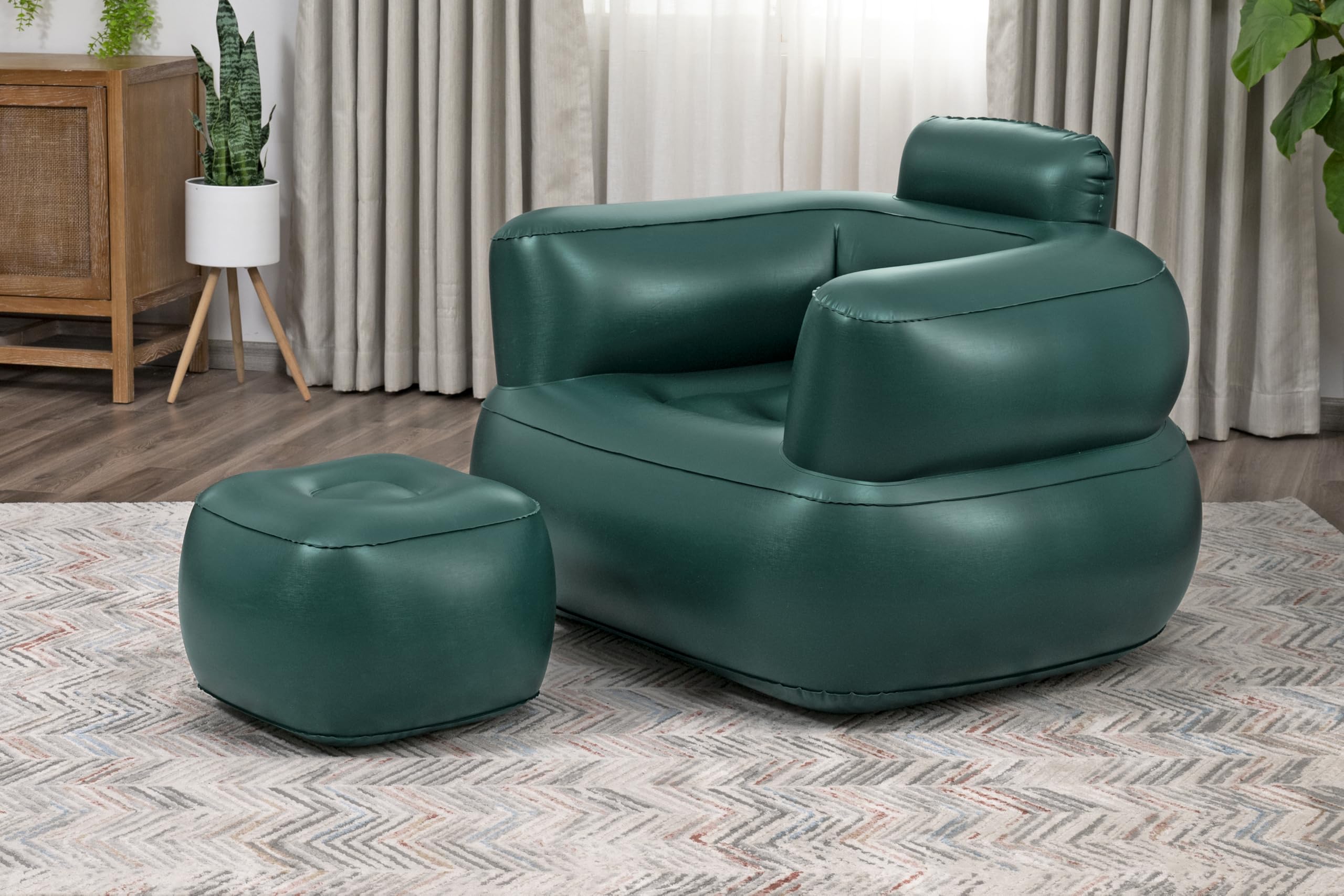 Bestway Fauteuil conflable Comfi Cube - 107 cm x 99 cm x 80 cm - Vert - Gris