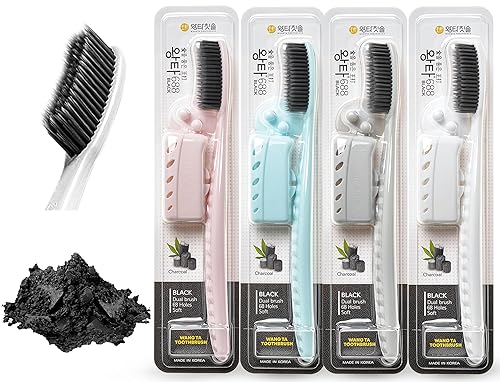 WANGTA 4 cepillos de dientes, dos veces más ancho que el cabezal de cepillo regular, cepillo de dientes ancho, cabezal de cepillo largo, cepillado