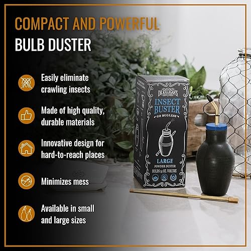 Miniatura 2 de Dr Killigans Purificador de insectos  Plumero de bombillas aplicador de insecticidas dispensador para tierra de diatomeas y otros insecticidas en