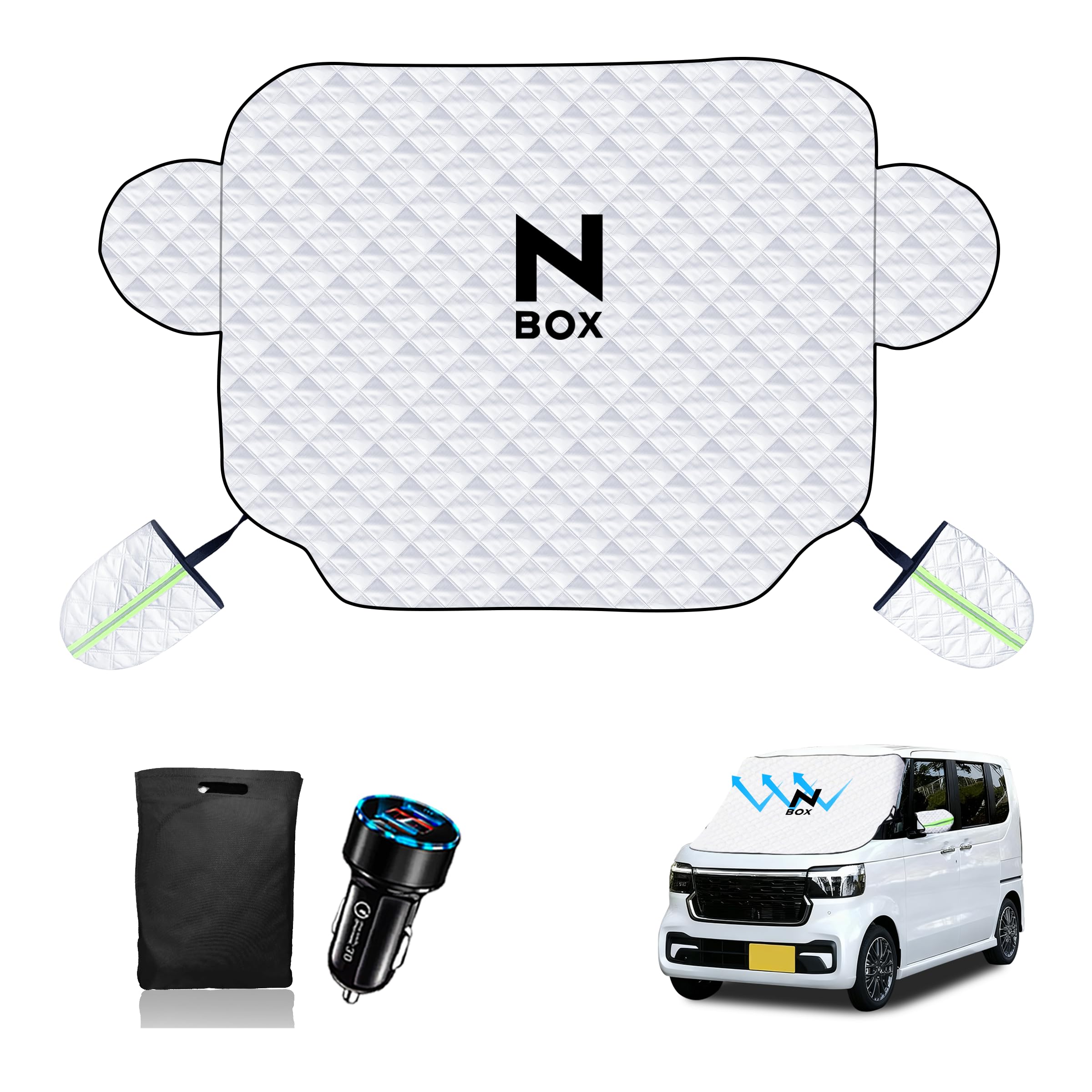 Amazon.co.jp: N-BOX専用 外付けタイプ 全面保護 フロントサンシェード