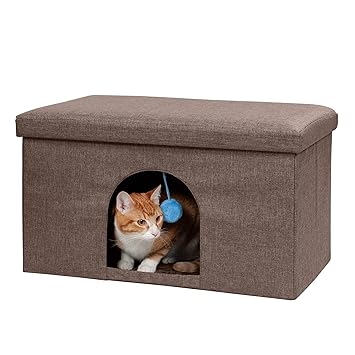 Furhaven Pet House | Ottoman Pet House, Coconut Brown, Large