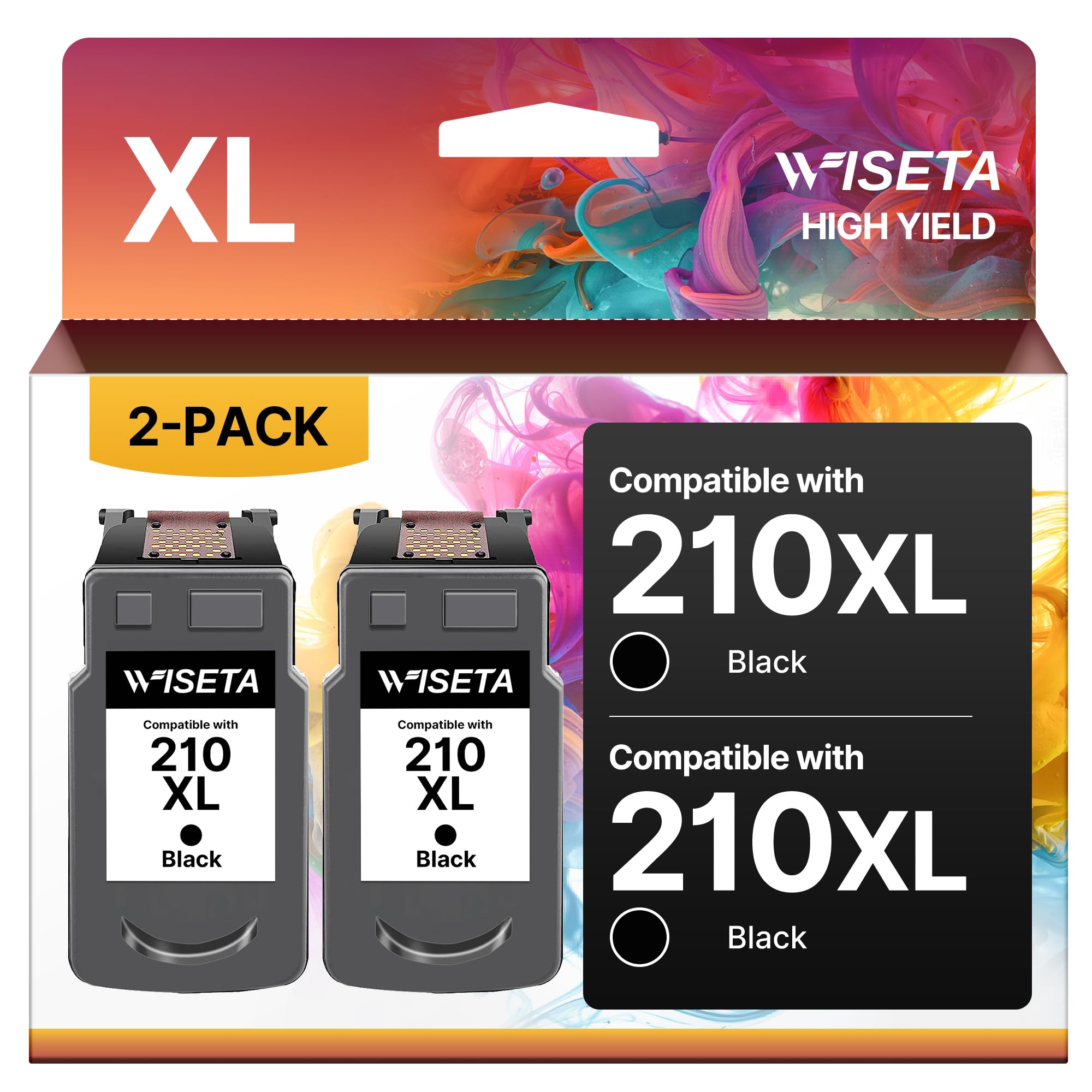 210XL Black Ink 2 Pack for Canon 210XL 210 XL PG210 Compatible with Canon Printer Ink 210 XL for Canon PIXMA MP495 MP240 MP280 MP480 MP490 MP499 MP250 MX410 IP2702