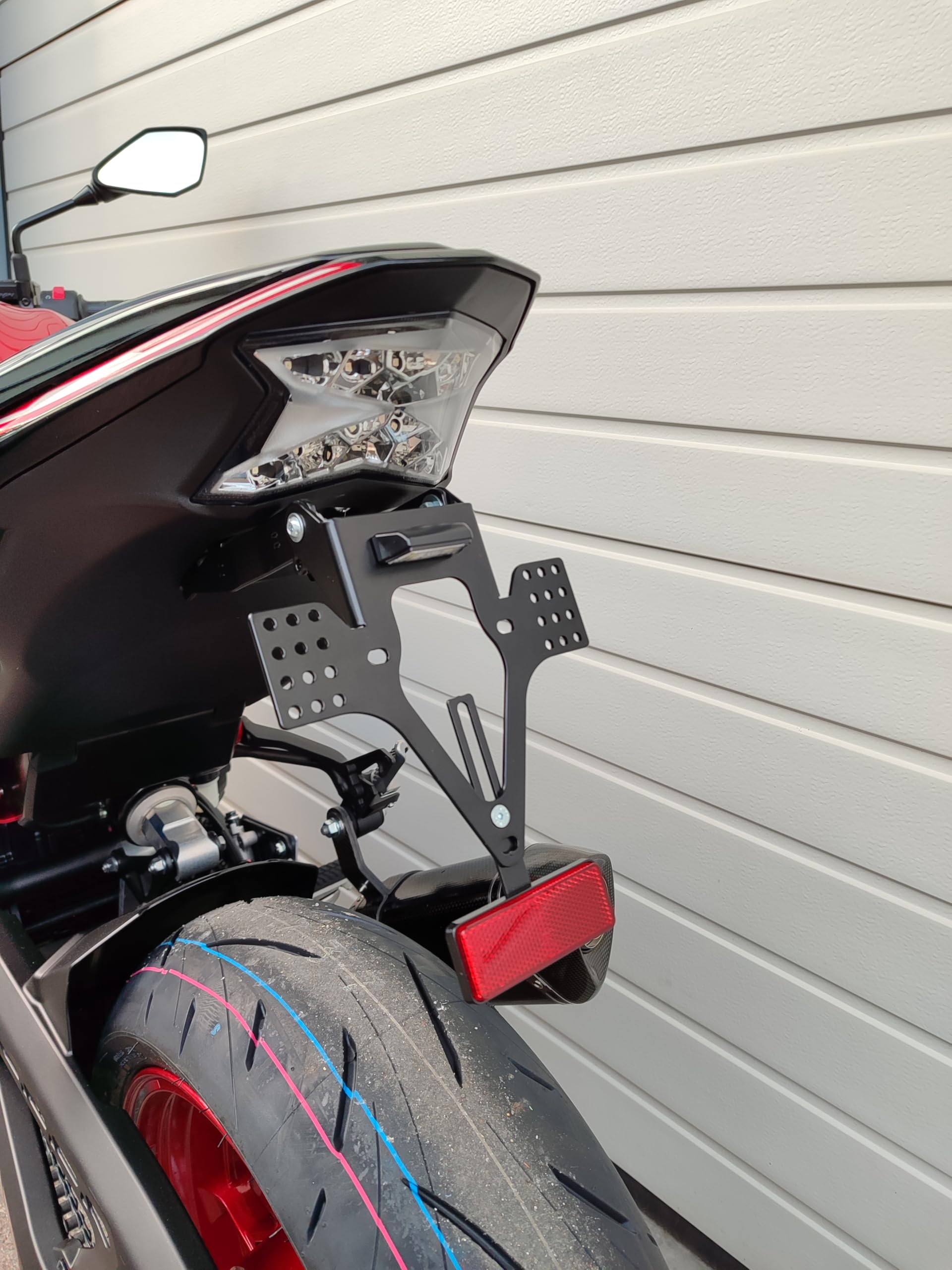 Kennzeichenhalter EVO Set kompatibel mit Kawasaki z900 2017-2024 Kennzeichenträger Nummernschild kurzes Heck Heckumbau Porta Targa Z900 kawa OEM Blinker